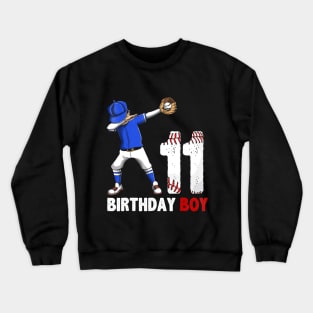 11 Year Old Birthday dabbing Baseball Crewneck Sweatshirt